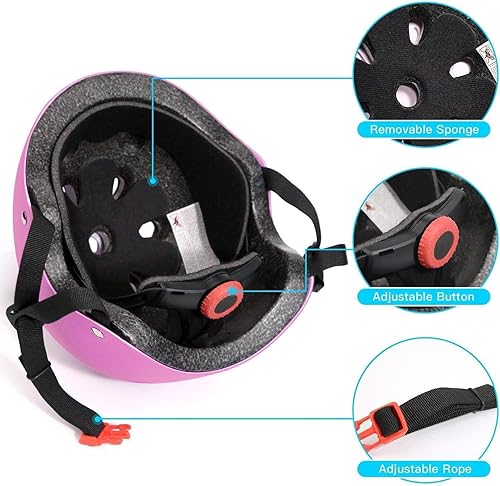 Miniatura 43 de Casco de bicicleta ajustable con gradiente de color para niños, cascos para niños pequeños para niños de 3 a 14 años, niñas, niños, jóvenes,