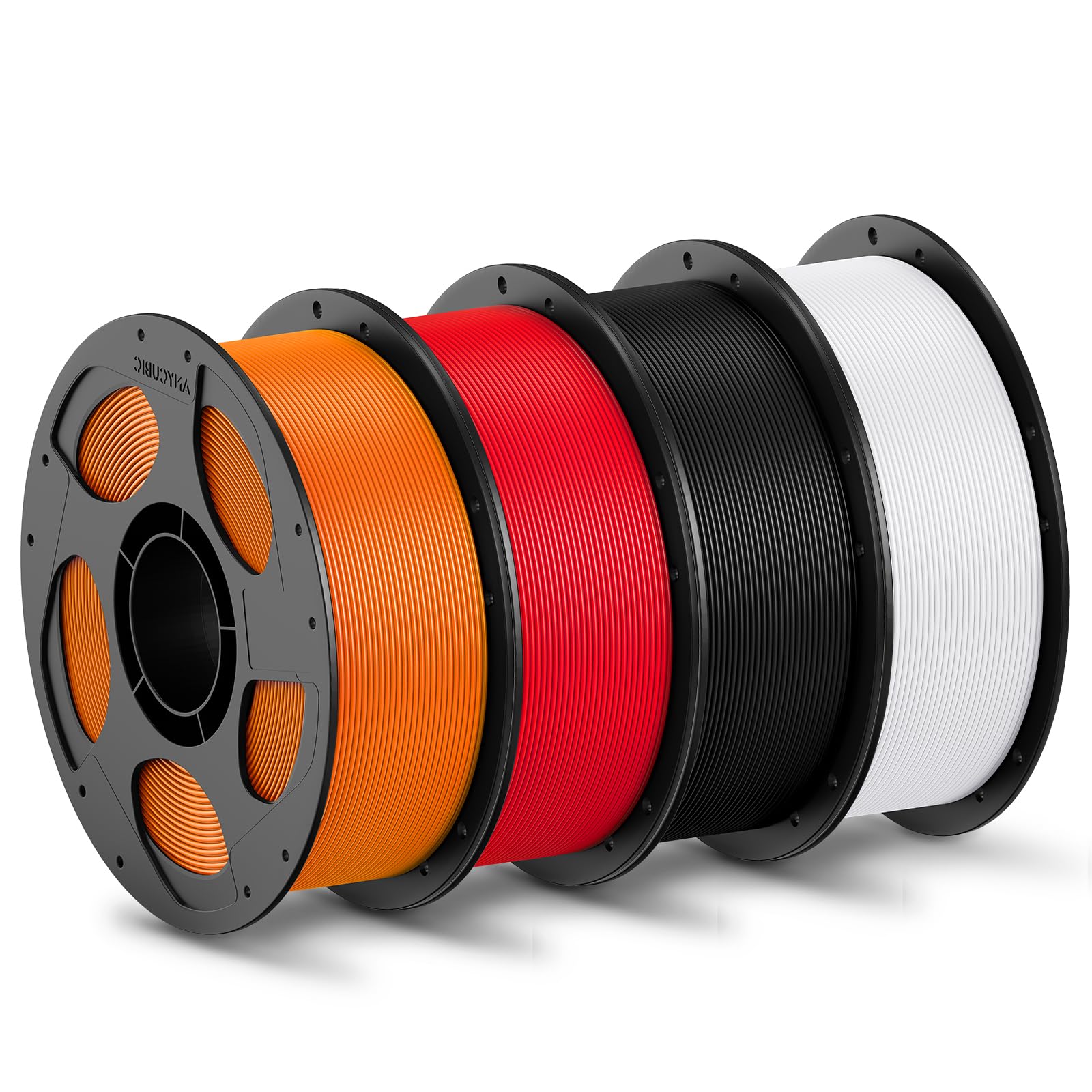 ANYCUBIC Refill PLA and Spool Kit 4 kg, filamento de 1,75 mm, materiales de impresión 3D con alta fluidez, Neatly Wound, Identificación inteligente, negro, blanco, rojo, naranja