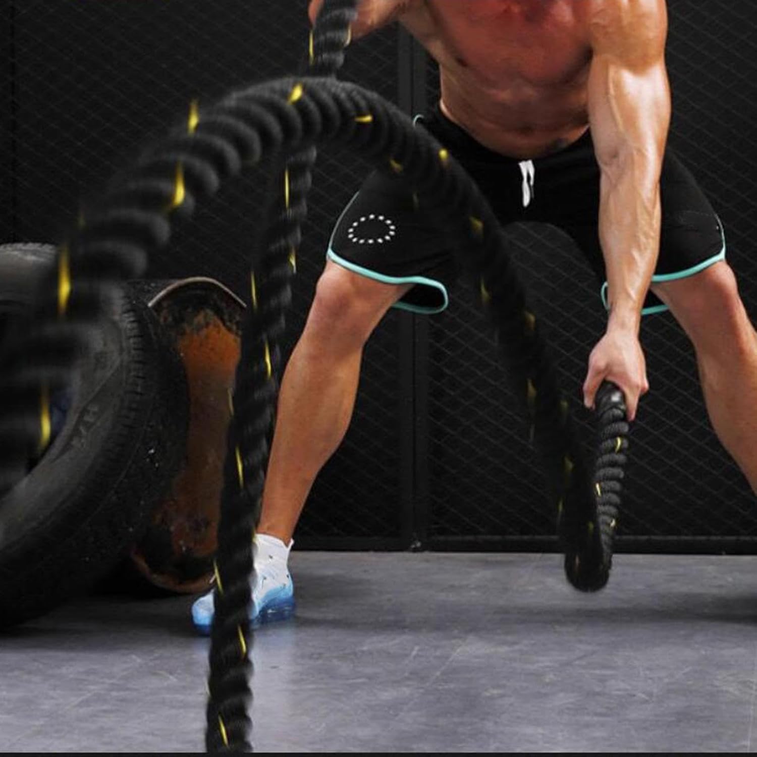 Badiman トレーニングロープ 強度向上 ポリエステル製 非滑りハンドル コア強化 室内スポーツに適用