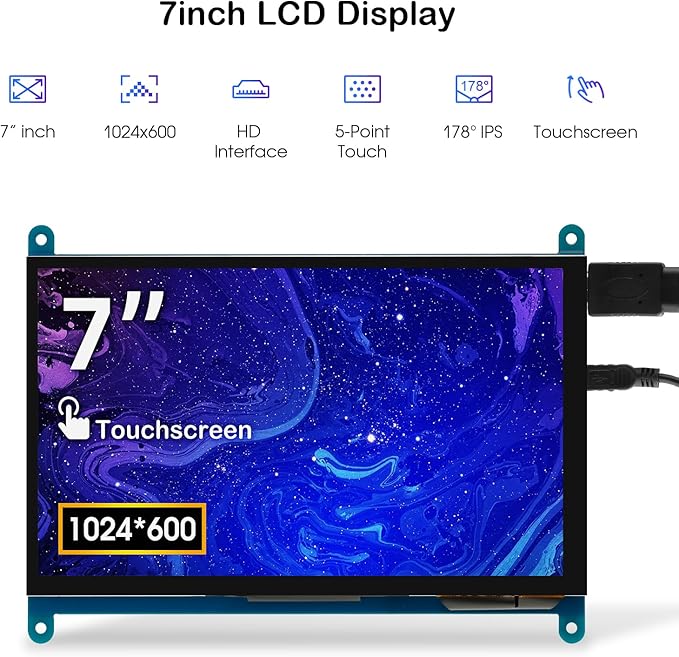 Monitor Táctil 7 Pulgadas FHD IPS miniatura 2