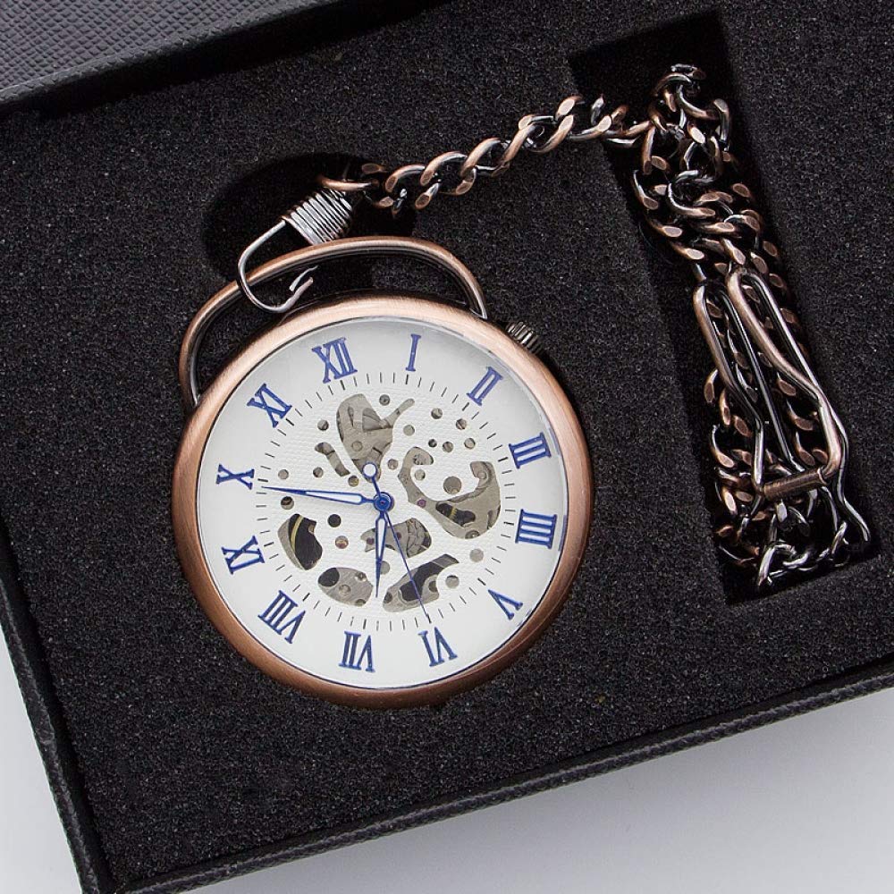 GagalU Elegante Schwarze Glatte Mechanische Steampunk-Taschenuhr Mit