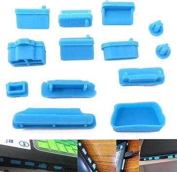 Honbay 65PCS Silicone General Computer Anti-dust Plugs Stoppers Laptop Port Dustproof Covers for Notebook Laptop PC Computer Accessories (Not for Apple Laptops)(9 Types)
