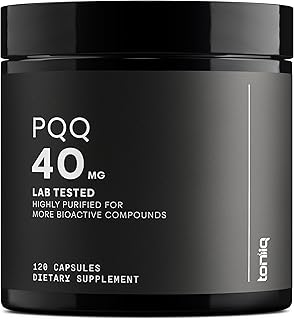 Toniiq 99%+ 40mg Supplement - Ultra High Purity PQQ 40mg Concentrated Formula - PQQ 40 mg 120 Capsules - Pyrroloquinoline Quinone Supplement - 1 Capsule Serving - Vegetarian Capsules