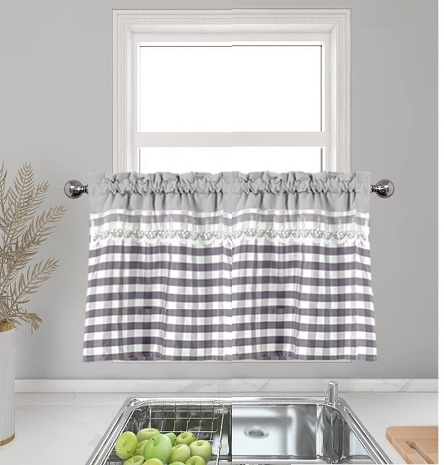 A.Monamour Cortina Cocina Ventana Puerta Corta Pequeña Casa De, image size:1527x1600