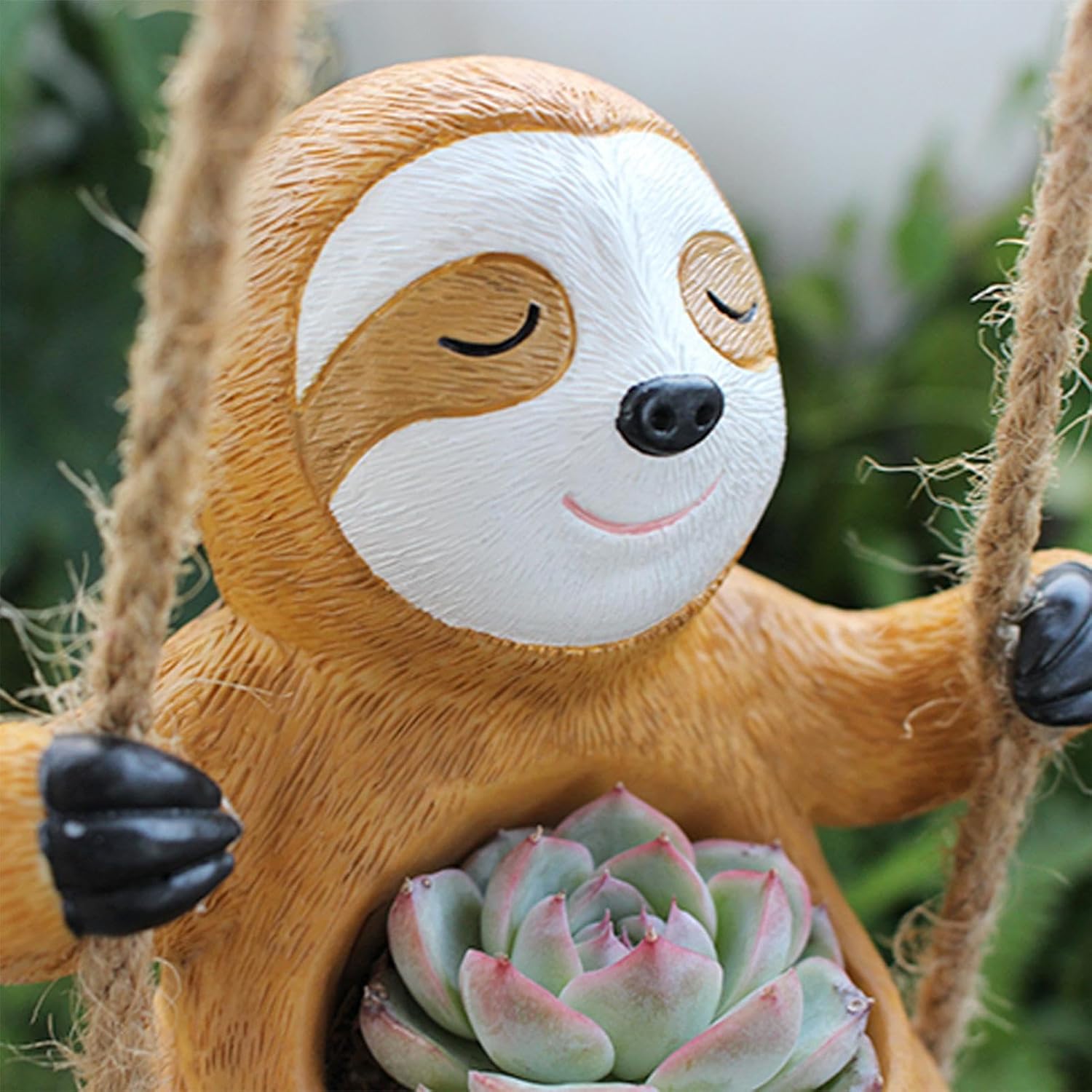 Swing Sloth Plant Pots Hanging Planter for Indoor Outdoor Plants | Cute Sloth Planter Resin Flower Pot Plant Holder for Home Decor