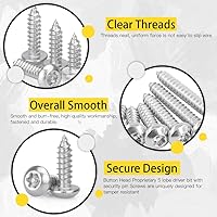 Vista 4 de Hilitchi Juego de 210 tornillos de acero inoxidable #10 Torx con cabeza de botón para chapa metálica antirrobo, de seguridad, antirrobo, a prueba