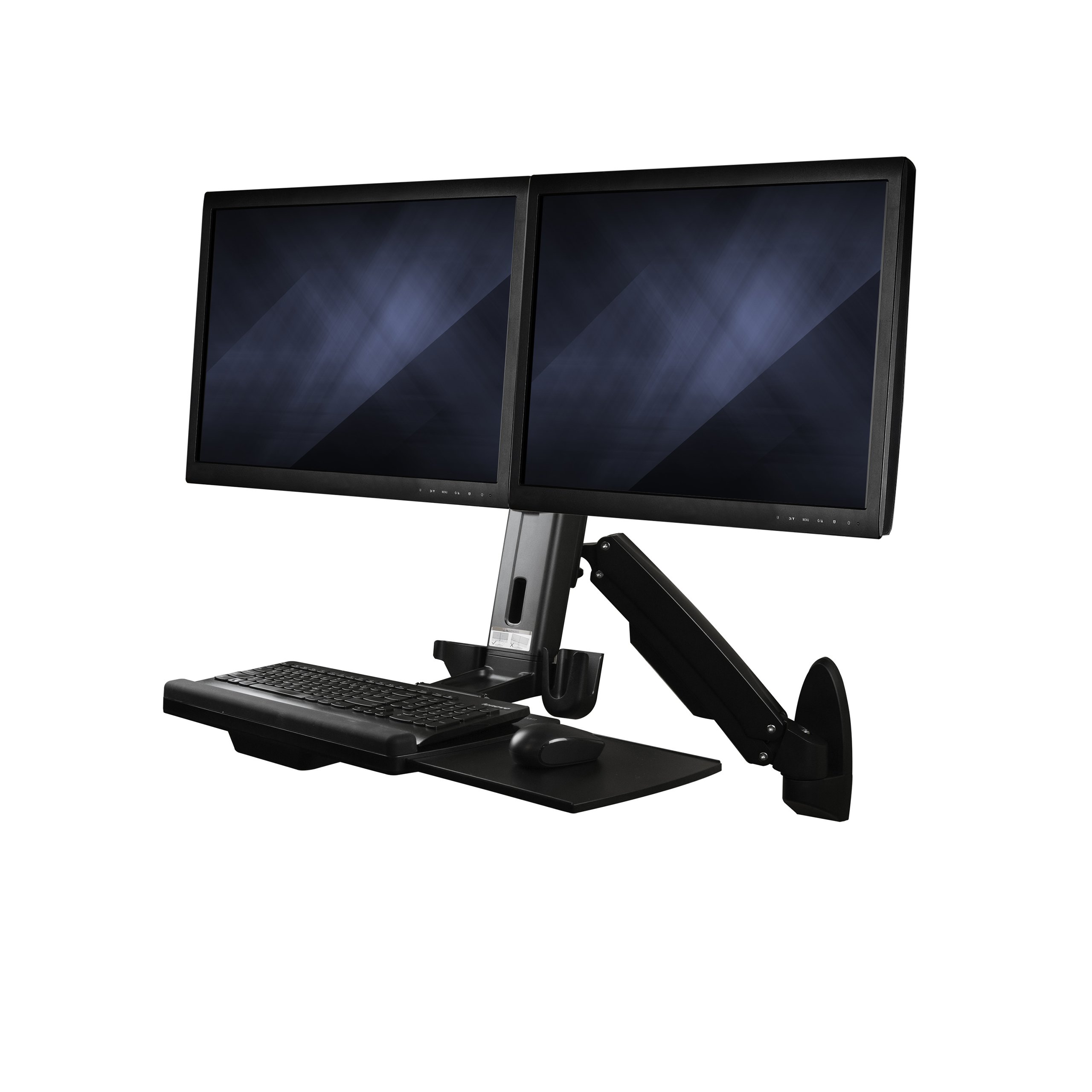 Buy Sit Stand Dual Monitor Arm For 2 x 24in Monitors
