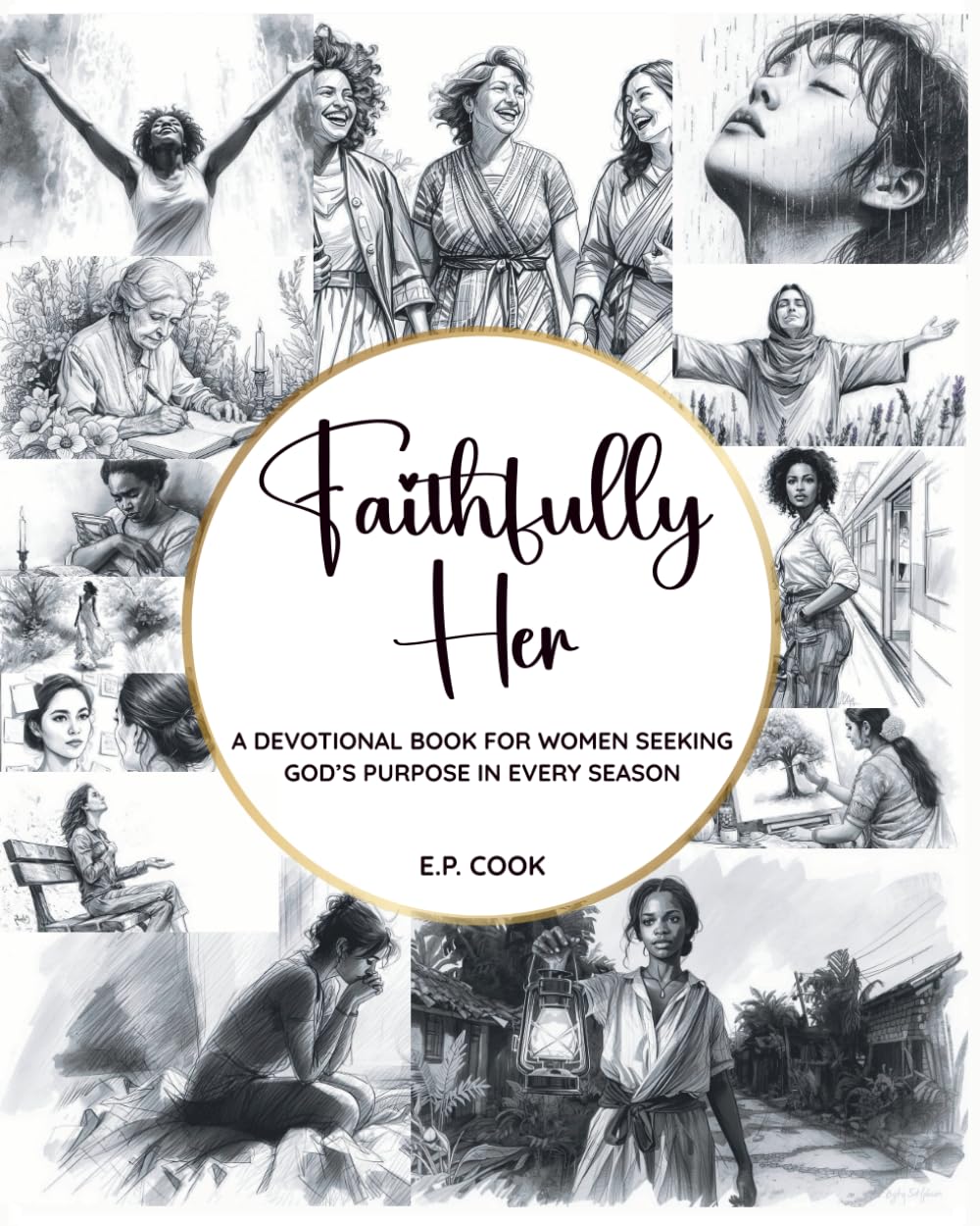 Faithfully Her: A Christian Devotional for Women Seeing God’s Purpose and Grace in Every Season | For Women | 8x10” | 24 Devotions | Perfect Gift for Her | Journal | Bible Scripture | Bible Study