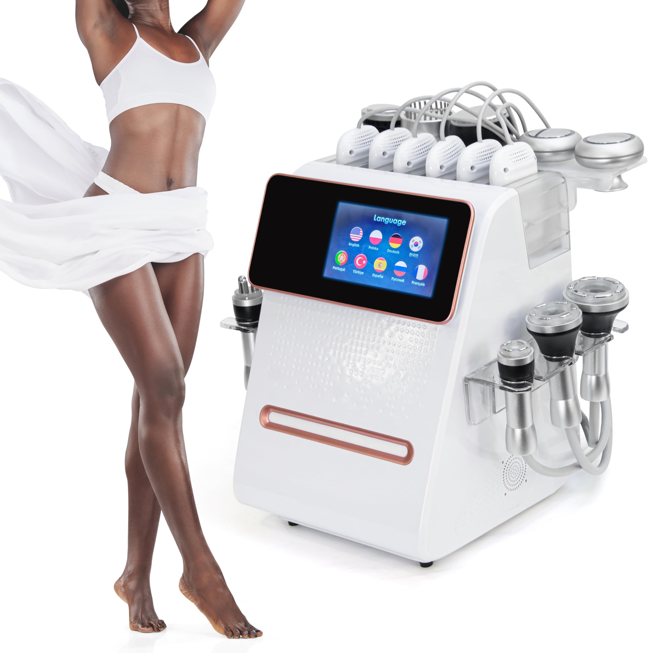 Elitzia ETDSD126 Gesichtskörper-Maschine, 80 K, Kavitation, Fettverbrennung, Ultraschall, Radiofrequenz, Vakuum, LED, Lipo Laser & EMS Kavitation Gerät, Gesichtslifting, Body Shaper, Sculpting