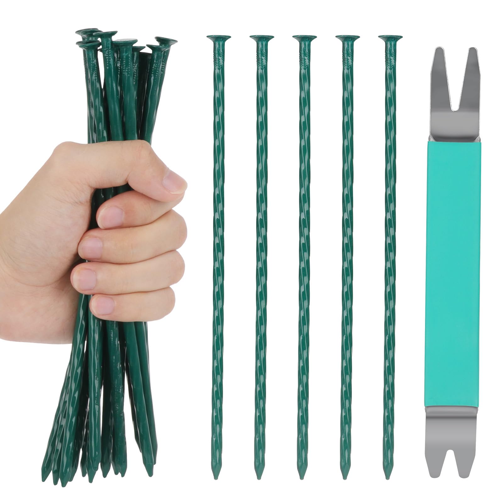 Agrafes d'aménagement paysager en métal vert 20,3 cm pour fixer barrière et bordure de pelouse
