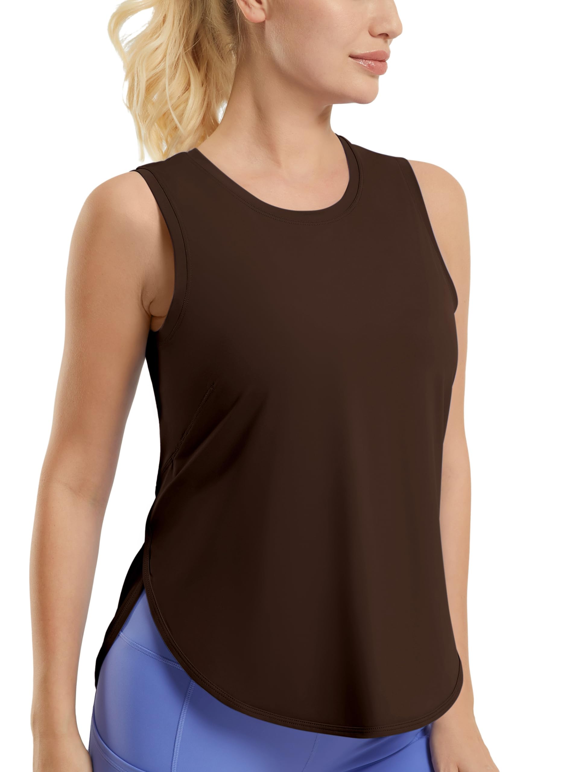 JOYSPELS Ice Silk Workout Tank Tops for Women Cool-Dry Sleeveless Loose Fit Yoga Shirts Athletic