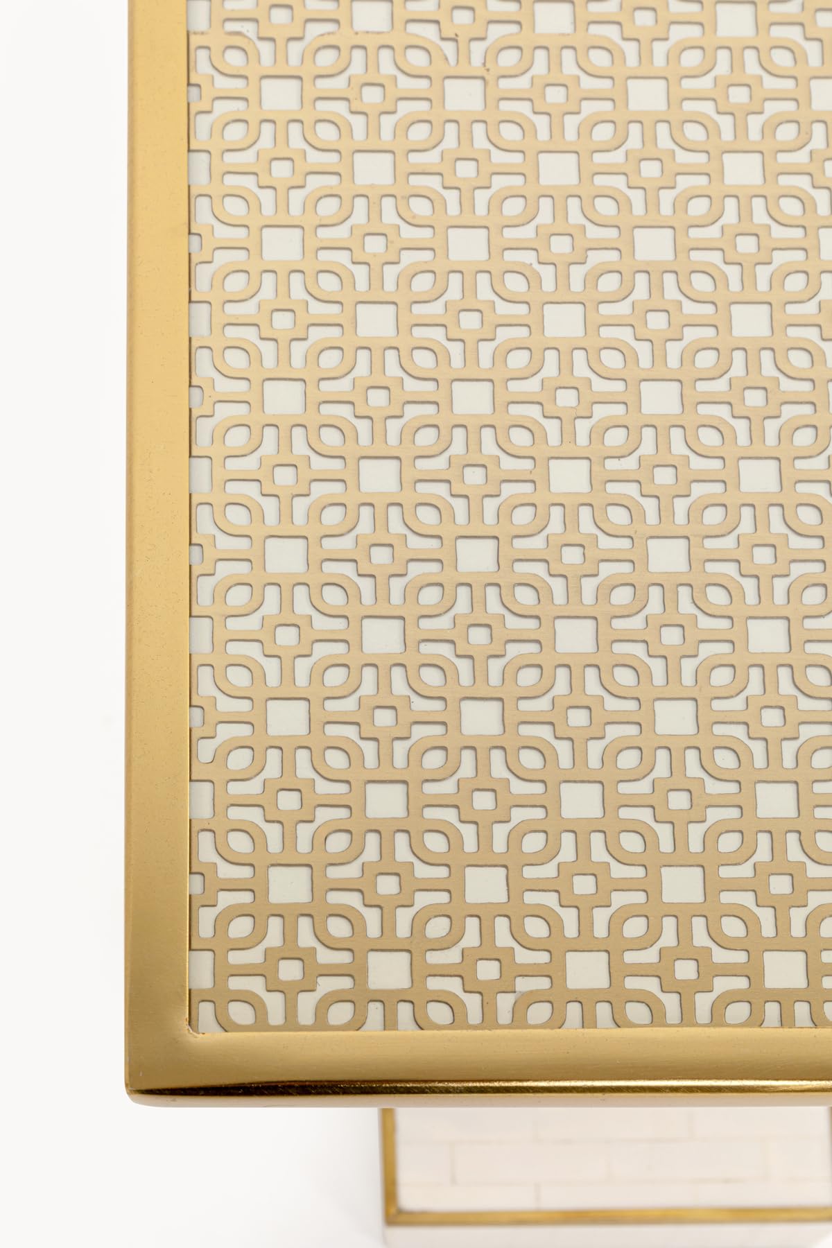 Kare Design Tavolino da caffè Grazia 25x25cm Grazia, beige, 25x25, quadrato, piano appoggio, per vasi di fiori, stile glam, soggiorno, corridoio, stanza da letto