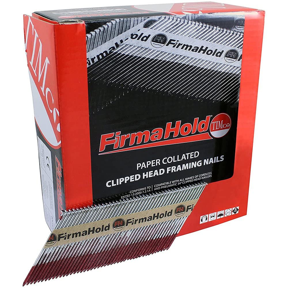Timco Black Cplt90p Firmahold Collated Clipped Head Nails - Trade Pack - Part Ring Shank - Firmagalv + - 3.1-90Mm - Box Of 2200
