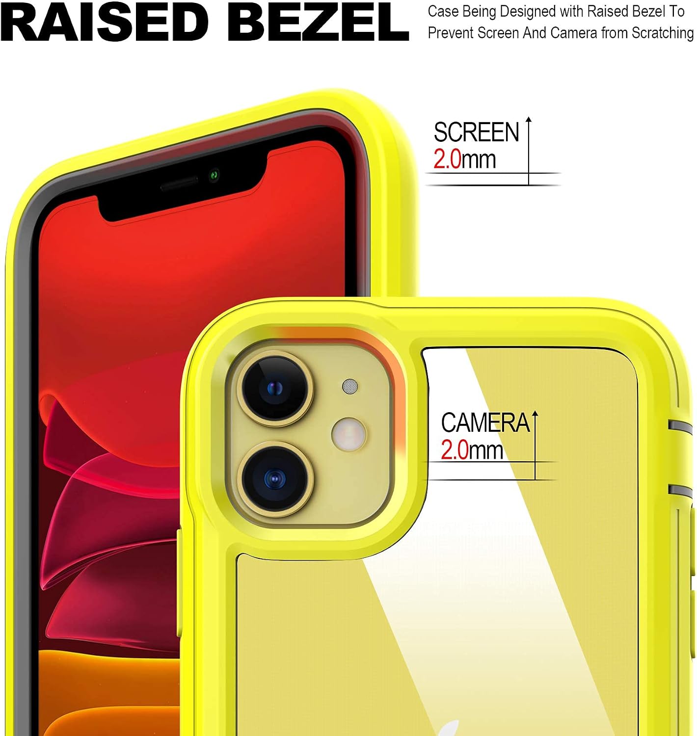 ImpactStrong Compatible with iPhone 11 Case, Ultra Protective Full Body Heavy Duty Protective Case Full Cover Designed for iPhone 11 (1X Glass Screen Protector Included) - Yellow