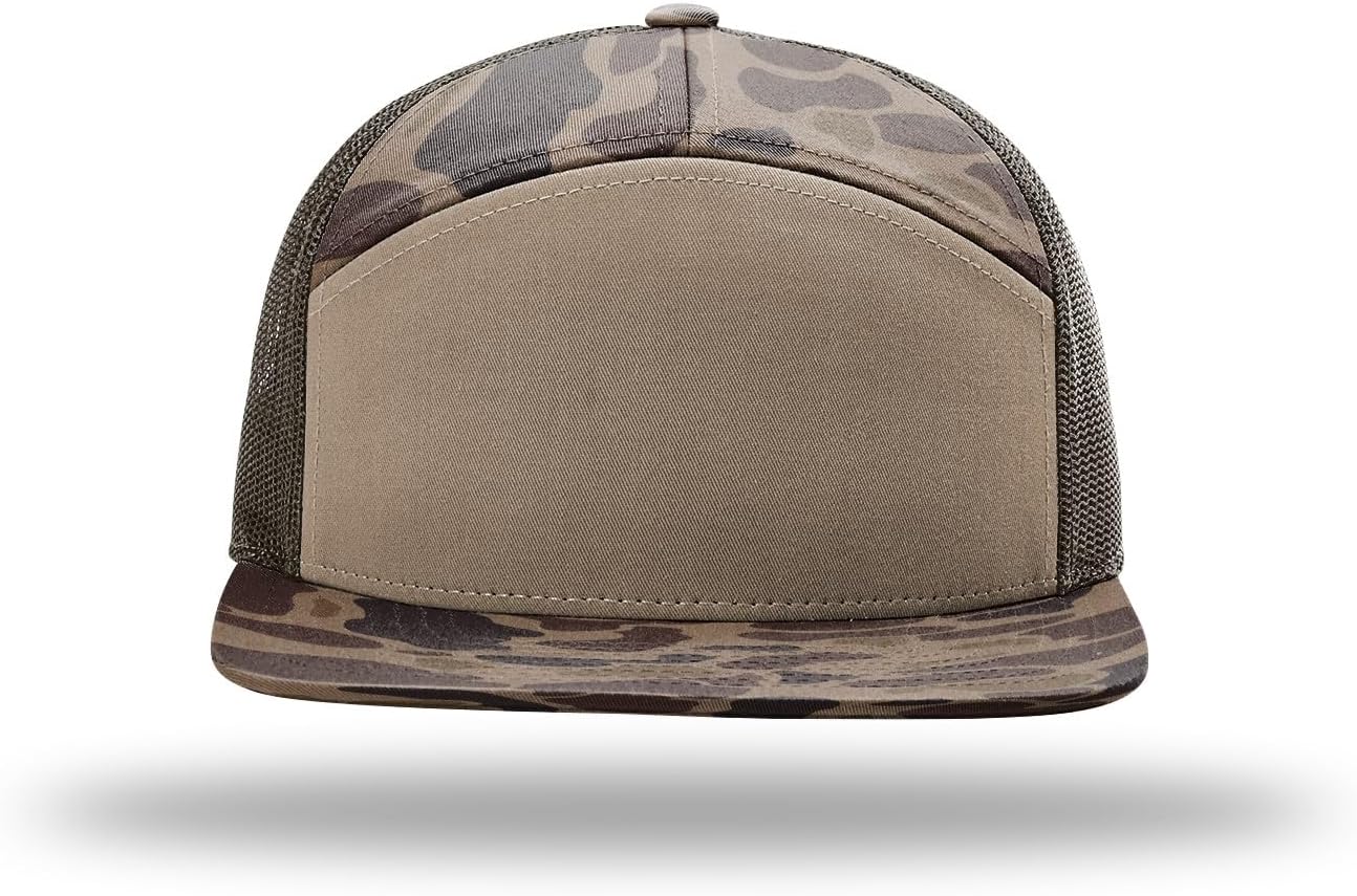 Richardson 168 168P Hat 7-Panel Trucker Cap Hi-Pro Snapback Cap Camo Hat Adjustable Baseball Hat Blank Hat Bulk Hats - Image 2