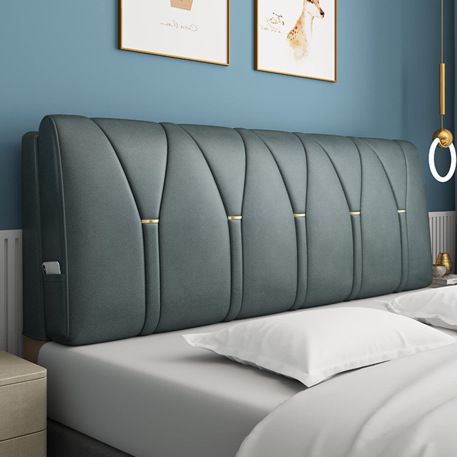Coussin de lecture avec soutien lombaire pour lit et canapé ergonomique bleu