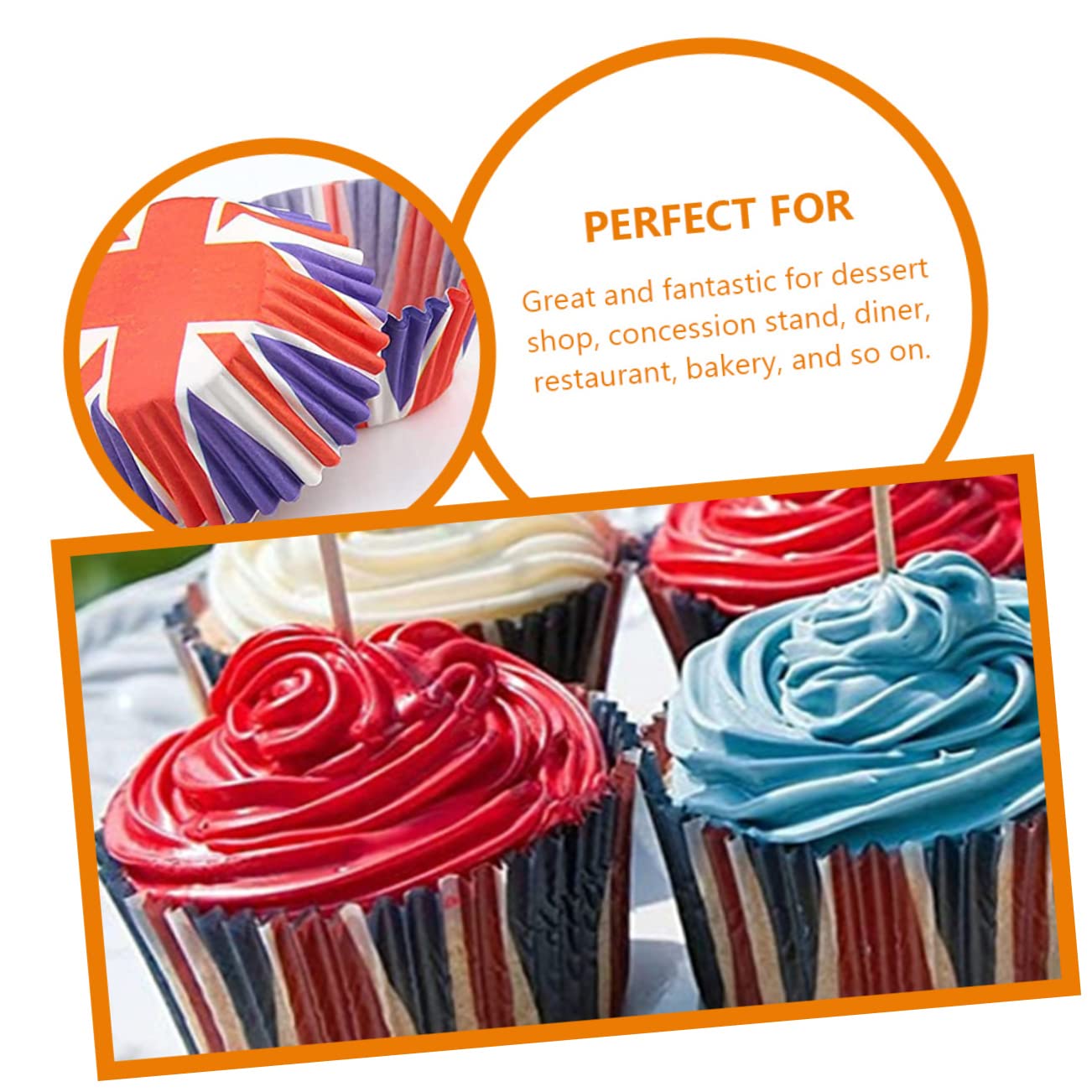 Scrumptious Sprinkles - Pirottini per cupcake, motivo: Union Jack, circa 36 pezzi, 51 x 38 mm