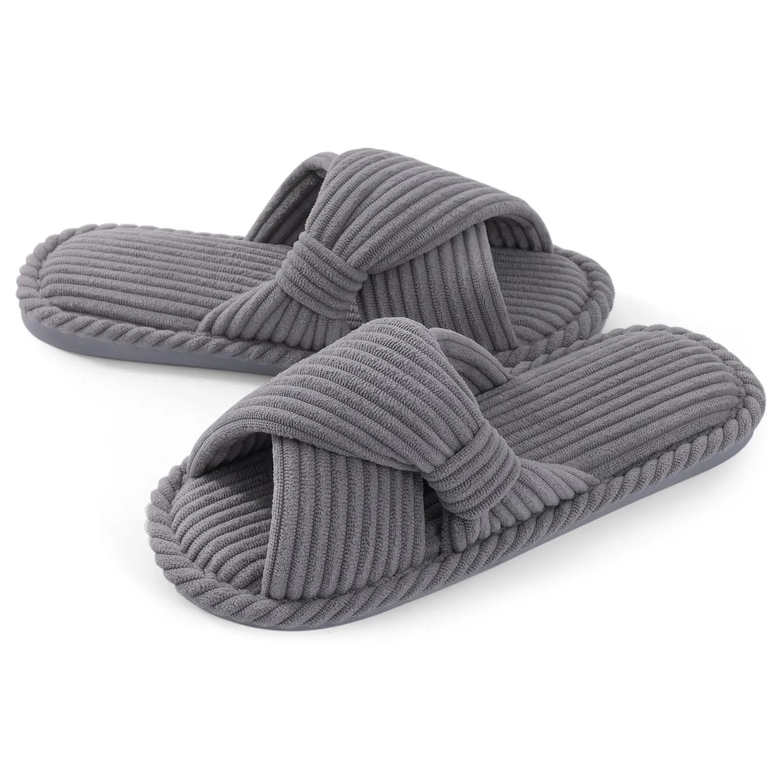 Ciabatte da donna, pantofole da casa aperte, pantofole da interno Per la Camera da Letto(Grey,250)