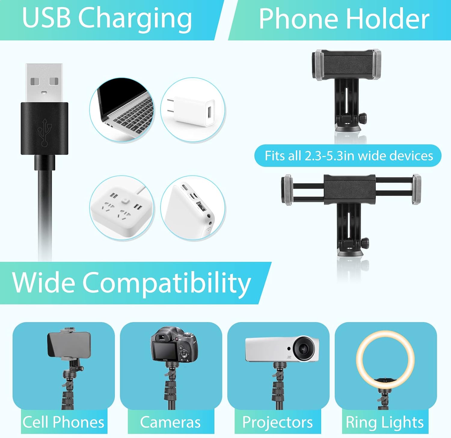 12-inch Ring Light with 62-inch Selfie Stick, Sensyne Tripod and Phone Holder, Selfie Remote Control Circle Light for Live Stream/Video Recording/TikTok, Compatible with All Phones and Cameras