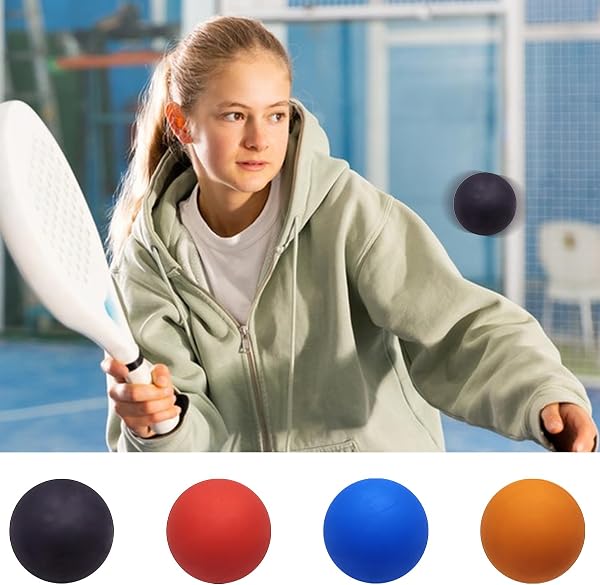 Pelotas de Squash Profesionales - Paquete de 4 Pelotas de Squash de Goma de Alta Elasticidad para niños Principiantes, Pelotaas de Entrenamiento Huecas para Deportes al Aire Libre de Alta Visibilidad - 4