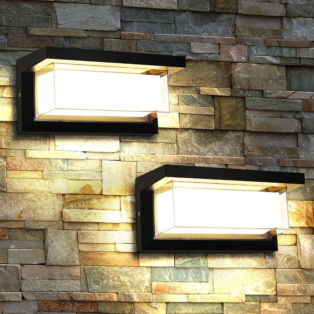 LEDMO Outdoor Wall Sconce Light Double Acrylic Panel Cover Modern