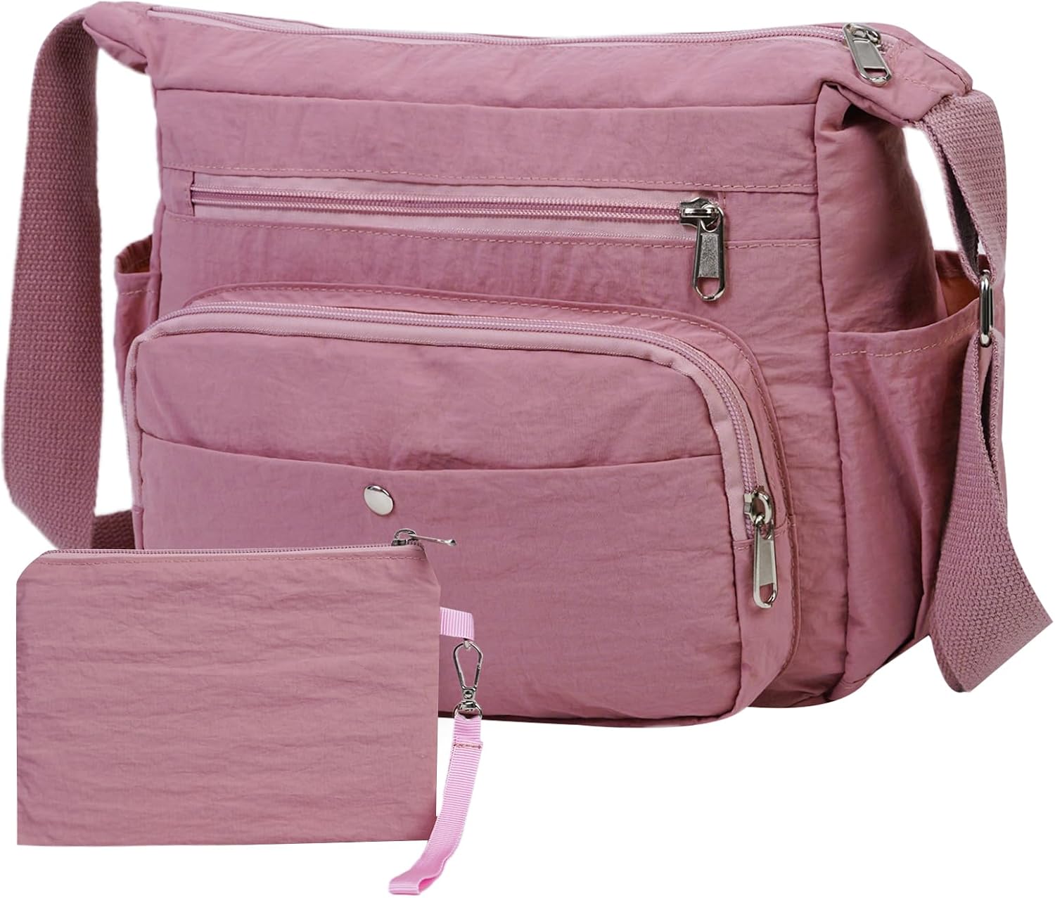 2PCS Nylon Crossbody Bag Set – Waterproof, Lightweight Shoulder Bags with Multiple Pockets for Travel, Work, Daily Use