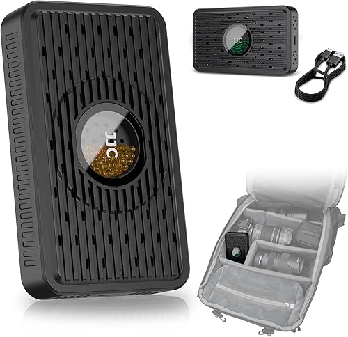 Kiorafoto Deshumidificador desecante recargable para almacenamiento con cable USB-C, absorbente de humedad portátil reutilizable para pistola, lente