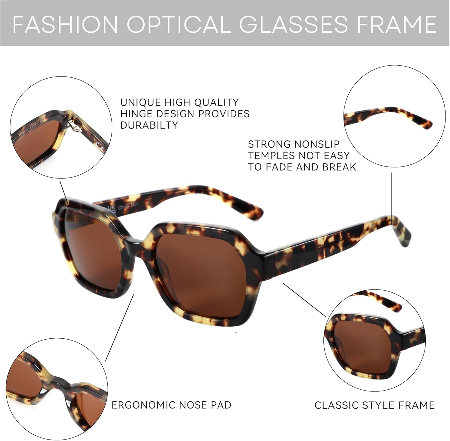 ZENOTTIC Retro Polarized Hexagon Sunglasses for Women Classic Vintage Square Sun Glasses Acetate Shades UV400 Protection