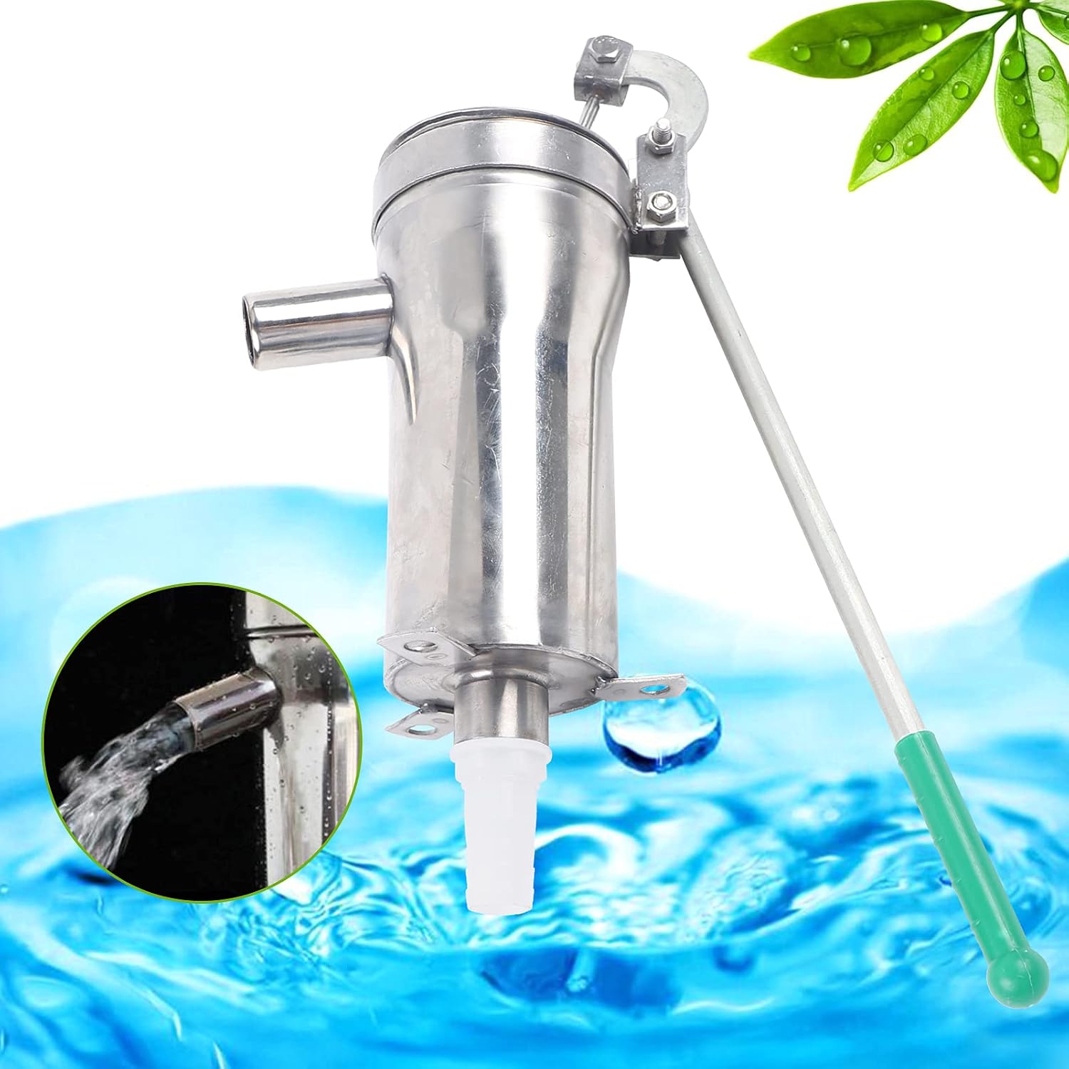Manual Water Pump for Well, Hand Crank Well Water Pump Domestic Hand Deep Well Pump Stainless Steel Manual Deep Well Pump for Industrial Work/Farm