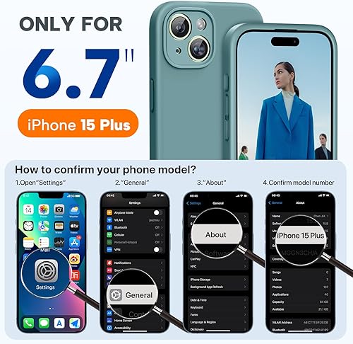 Miniatura 693 de Miracase - Funda diseñada para iPhone 11 con protector de pantalla, funda de goma de silicona líquida, protección total contra caídas y a prueba