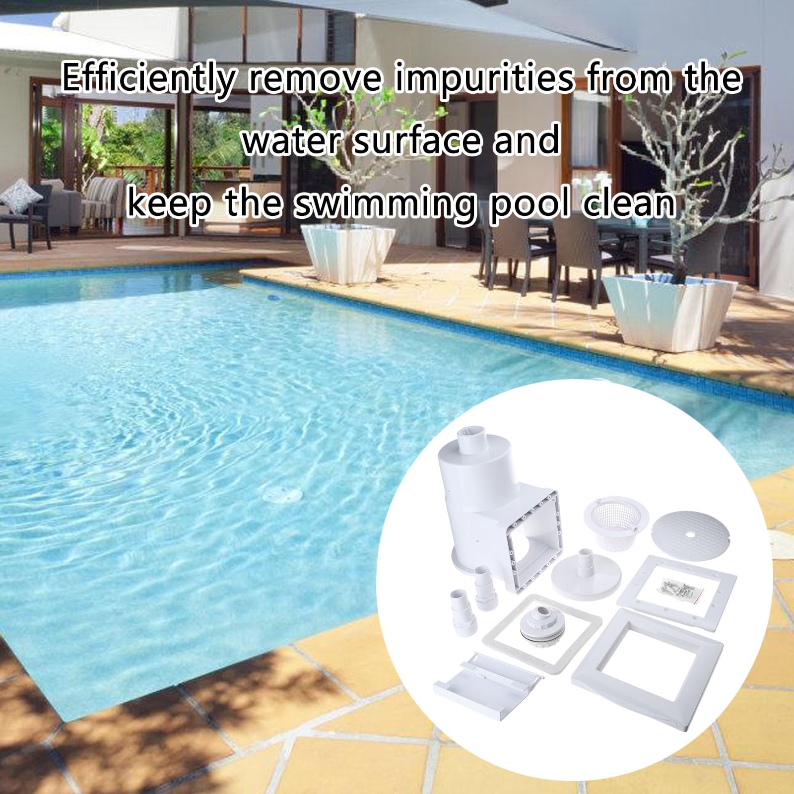 Skimmer per piscina, design per la piscina superiore con design ad installazione rapida, con installazione rapida