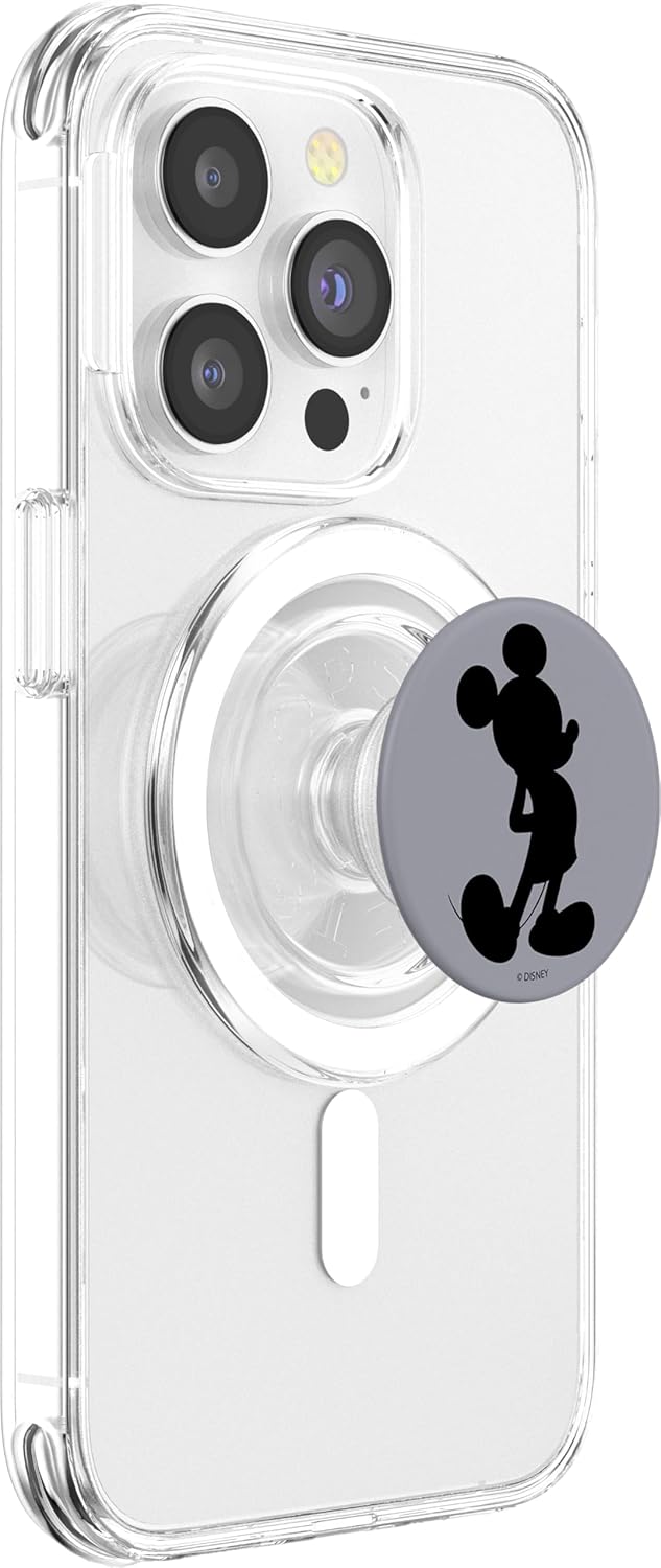 Disney Mickey And Friends Grey Mickey Silhouette PopSockets MagSafe PopGrip for iPhone