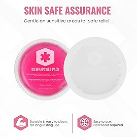 ICEWRAPS Reusable Hot & Cold Gel Packs for Pain Relief - 5 Pack with Cloth Backing for Injuries, Surgery, Toothache (5 Pack),Pink