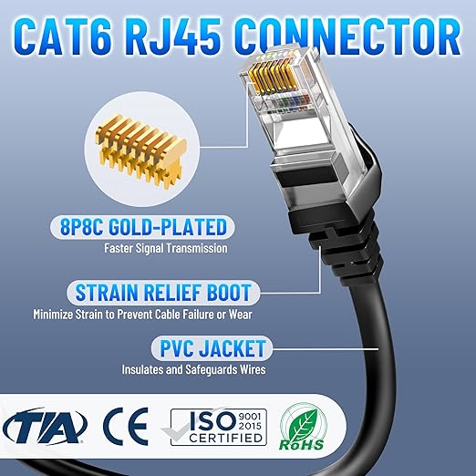 Cable Ethernet Cat 6 Uvital 3 ft, 10Gbps, RJ45, Cobre Sólido, Interior/Exterior miniatura 3
