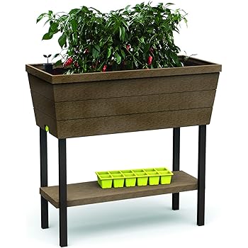 Relaxdays, Gris Huerto Urbano, Recipiente para Plantas, Tiesto de ...