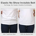 WHIPPY No Buckle Elastic Stretch Belts for Women Men Buckle Free Adjustable Belt for Jeans Pants