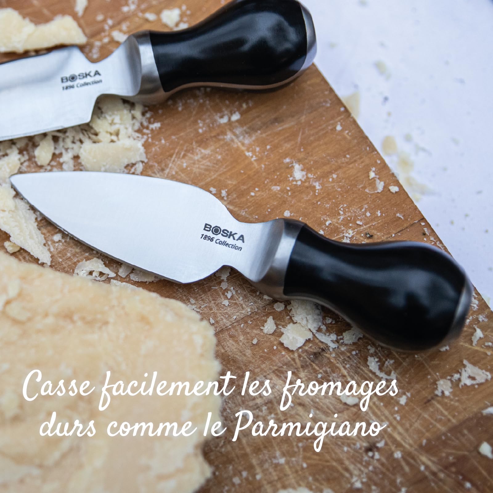 BOSKA Couteau à Parmesan Pro Couteau à fromage professionnel - Qualité supérieure - Acier inoxydable - Pour fendre les fromages très durs - Collection 1896