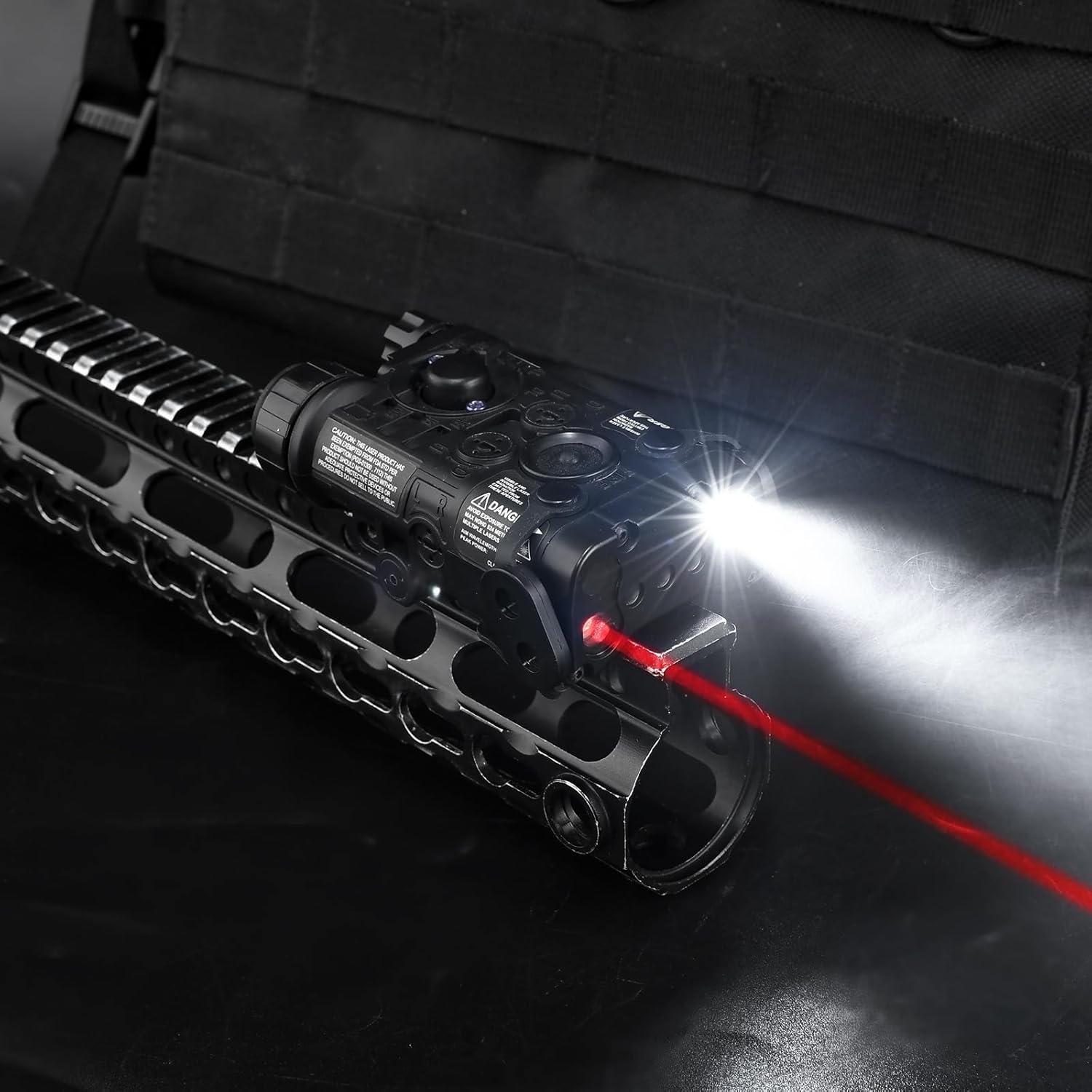 Tactical Airsoft PEQ Laser with 4 Modes, Aiming Red Laser Sight with 2.5mm Plug Remote Pressure Switch, PEQ Box Laser Sight for AEG GBB CQB, Suitable for 20mm Picatinny Rail