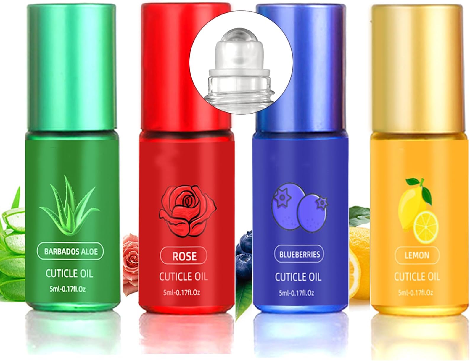 Nail Oil for Damaged Nails, 4Pcs Mini Cuticle Oil