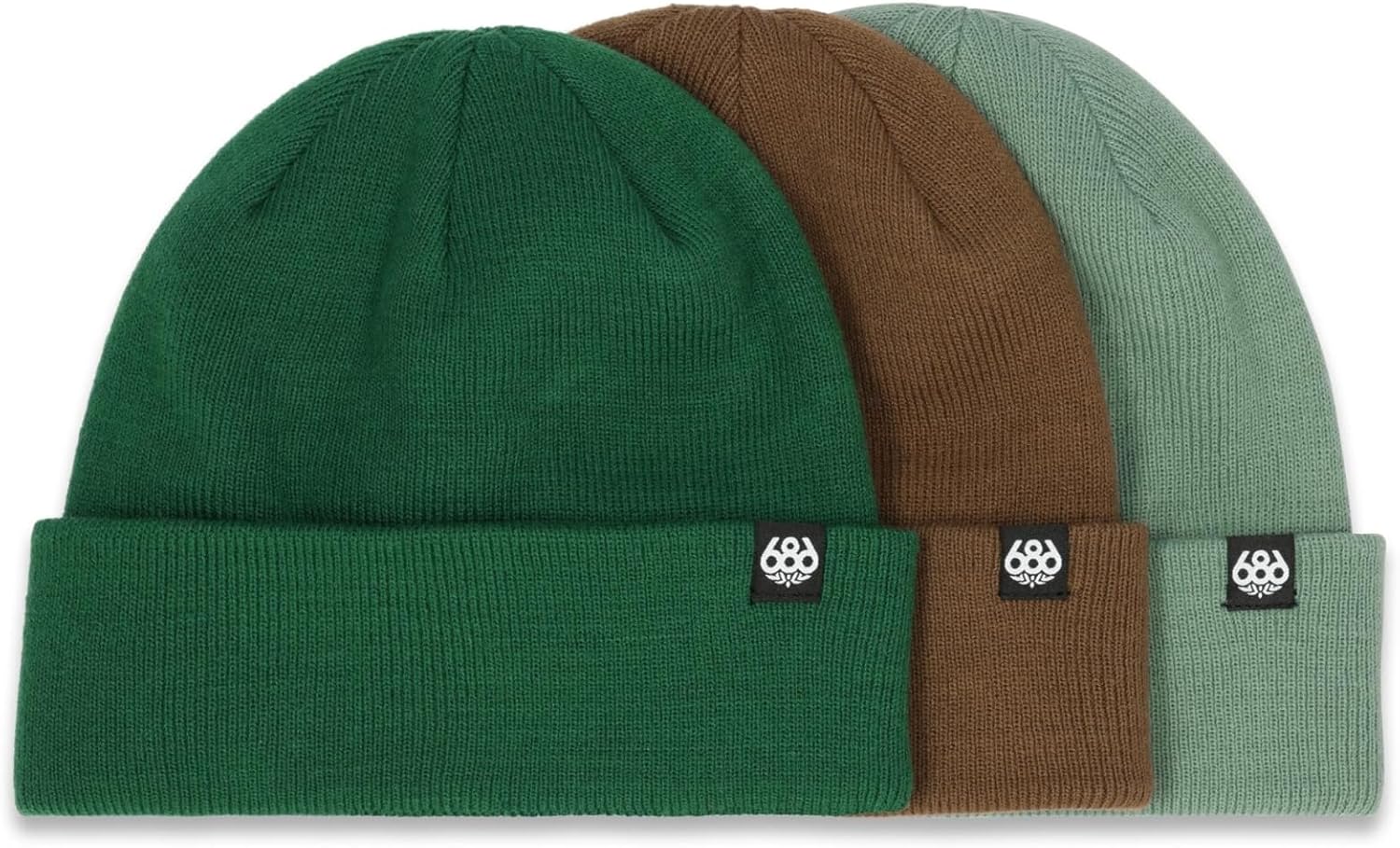 686 Men's Standard Roll Up Beanie 3-Pack - Winter Head Wear - Acrylic Knit Stretch Material - One Size Fits All