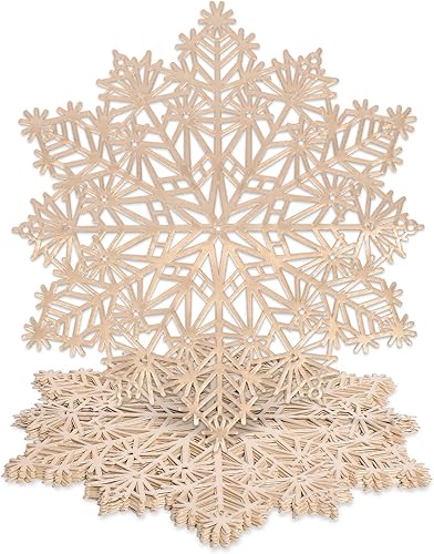 Mosayt Juego de 6 manteles individuales redondos de nieve de vinilo dorado metálico, lavables, fáciles de limpiar, antideslizantes, resistentes al