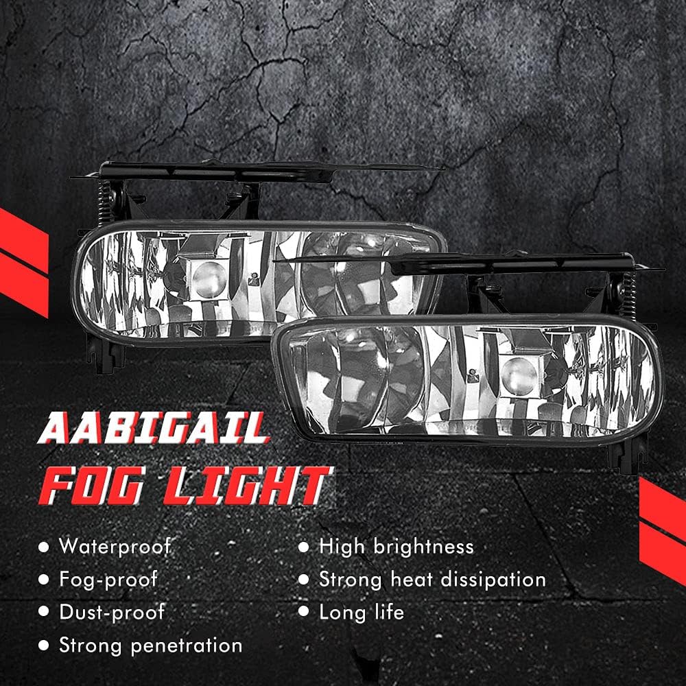 Driving Fog Lights Lamps Replacement for 2002 2003 2004 2005 2006 Cadillac Escalade & Escalade EXT 2003-2006 Cadillac Escalade ESV With 880 12V 27W Halogen Bulbs ​(Clear Lens)