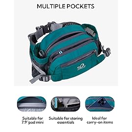 WATERFLY Fanny Pack Waist Bag: Fannie Pack 2 Water Bottle Holders Lumbar Belt Hiking Walking Running Jogging Camping Large Woman Man (Bottle Not Included)