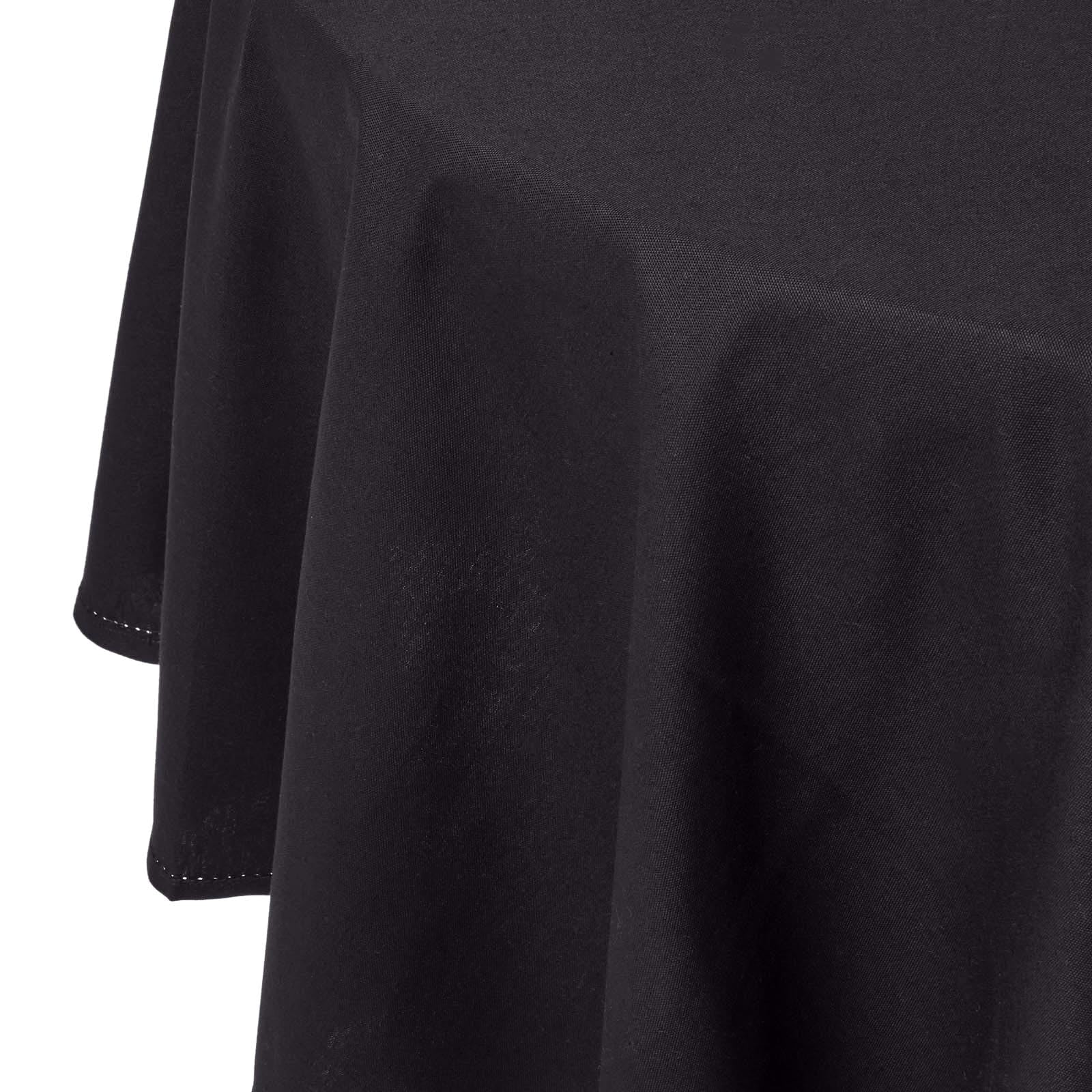 Homescapes (178 Cm Round, ) Plain Cotton Tablecloth Black