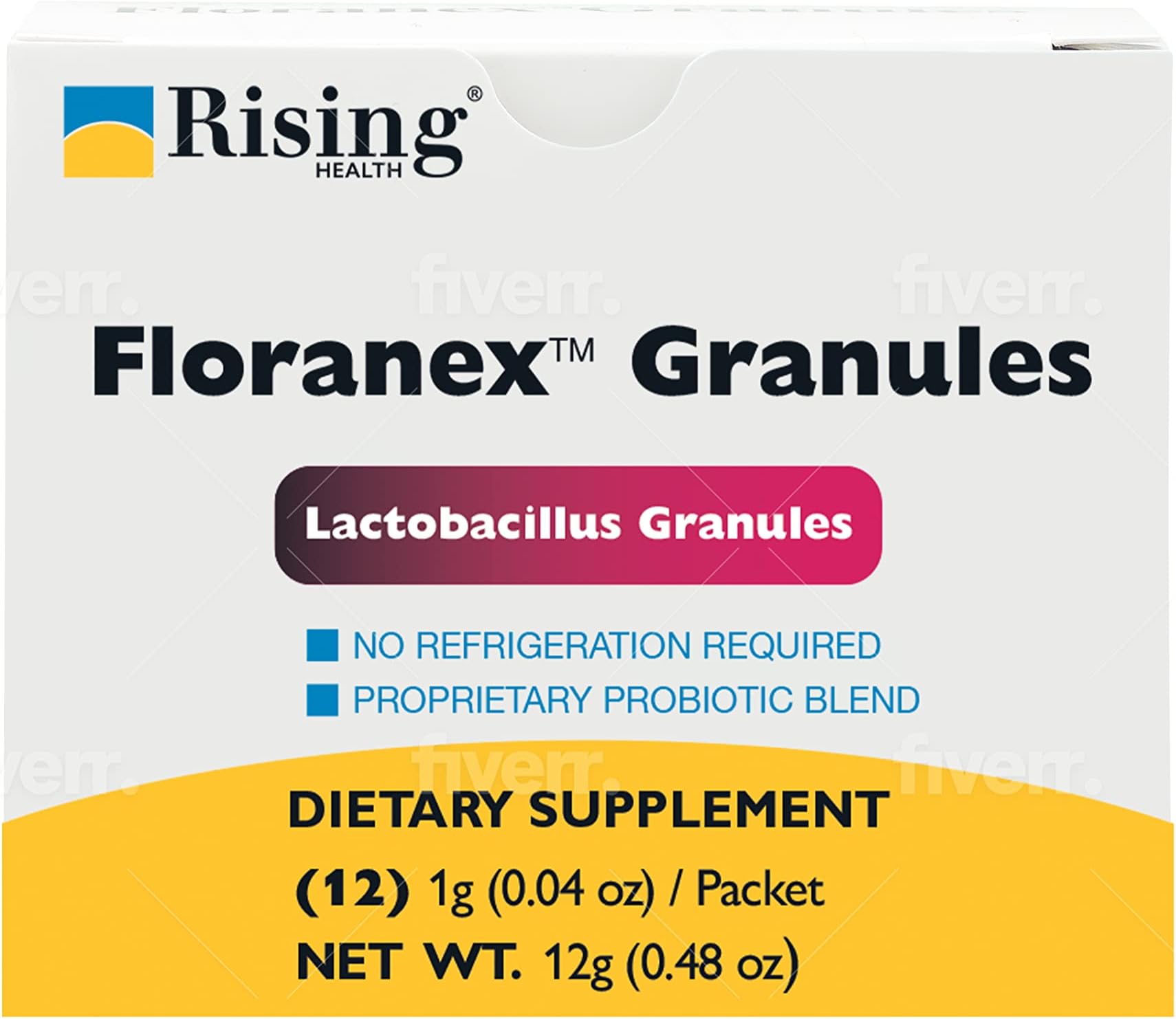 Rising Health - Floranex Granules - Lactobacillus Granules Probiotic Dietary Supplements - 12 Packets