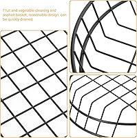 Vista 5 de DOITOOL Cesta ovalada de alambre de metal negro, 2 unidades, cestas de comida rápida estilo retro, cestas de metal para servir, reutilizables