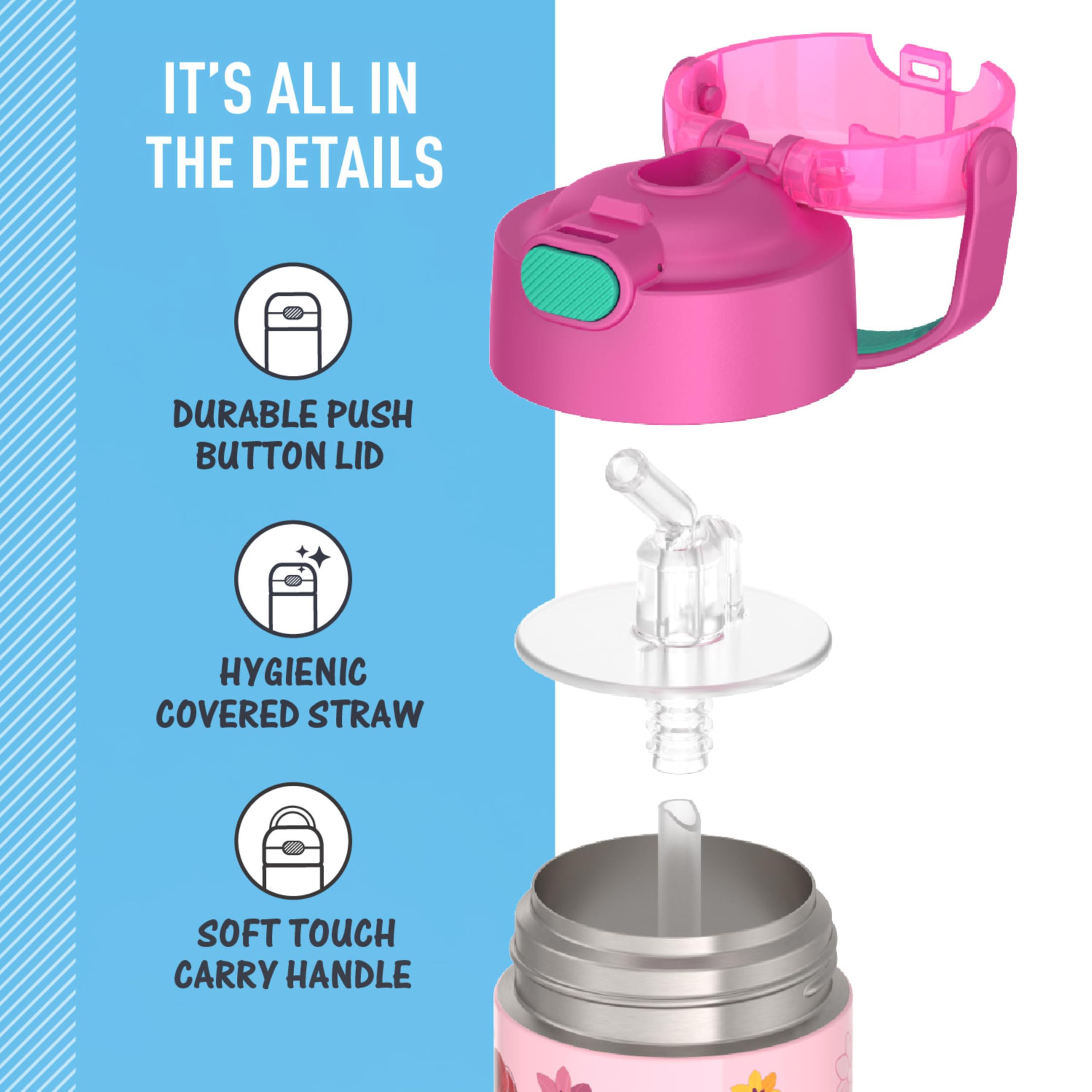 Amazon THERMOS FUNTAINER 12オンス ステンレススチール 真空断熱 キッズ ストローボトル ディズニープリンセス サーモス THERMOS 水筒・マグボトル