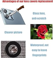 Vista 3 de Lente de cristal de la cámara trasera trasera 13 Pro/13 Pro Max compatible con iPhone 13 Pro / 13 Pro Max lente de cristal de la cámara trasera