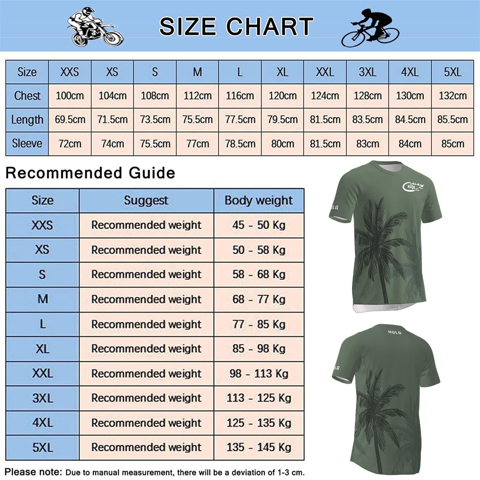 HULG Maglia MTB, Top Ciclismo Uomo,Maglia Motocross,Maglietta Manica Corta Ciclismo Uomo,Ad Asciugatura Rapida E Traspirante, Adatto per MTB, BMX E Molti Altri Sport All'aperto.