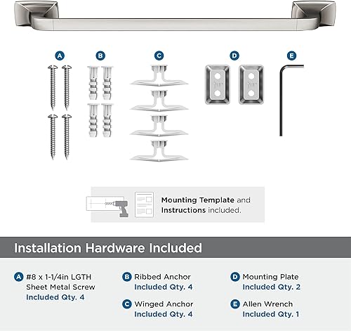 Vista 21 de Amerock BH36012BBZ - Toallero dorado champán Accesorio de baño Highland Ridge 7-7/16 pulgadas (7.441 in) de longitud Toallero de mano